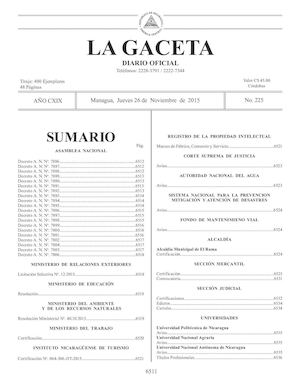 Gaceta No 225 Jueves 26 Noviembre De 2015