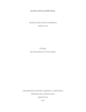 Etapa 4 Evaluación Final Historia De La Psicologia