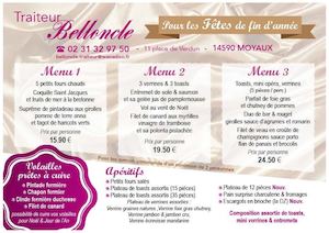 Belloncle Traiteur Flyer Spécial Fêtes 2015
