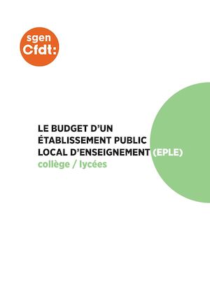 Le Budget de l'EPLE : collège / lycées