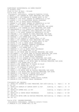 Classements Complets Haute Loire