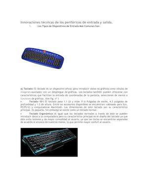 Innovaciones Técnicas De Los Periféricos De Entrada Y Salida Aline