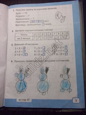 Робочий зошит з математики 1 клас. Частина 2, Богданович М.В.