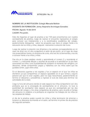 Bitacoras Colegio Manuela Beltran