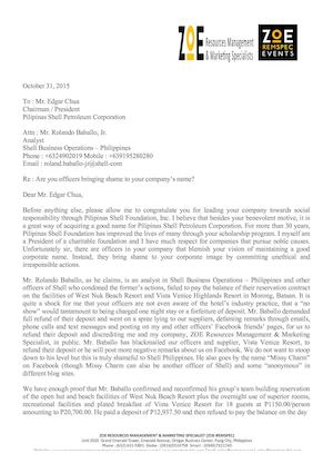 Libel Case Against Rolando Baballo Of Shell