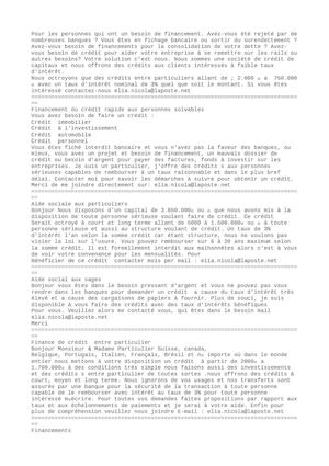 Offre de financement