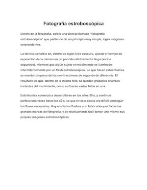 Fotografía Estroboscópica