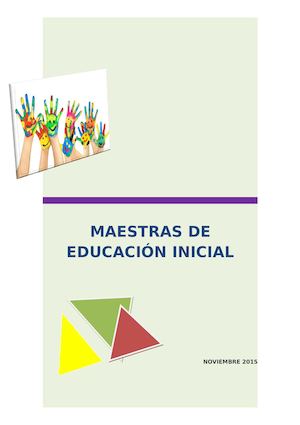 Maestras de Educación Inicial
