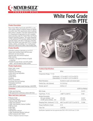 Neverseez White Food Grade With PTFE