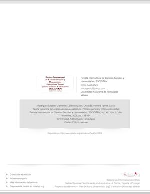 Teoría Y Práctica Del Análisis De Datos Cualitativos Proceso General Y Criterios De Calidad