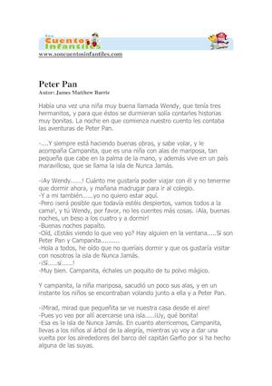 Cuento Infantil Peter Pan