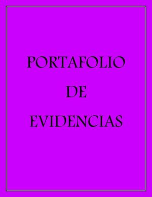 Portafolio De Evidencias