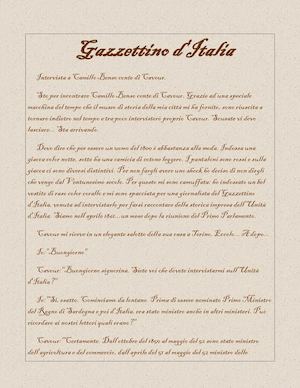 Intervista a Camillo Benso Conte Di Cavour