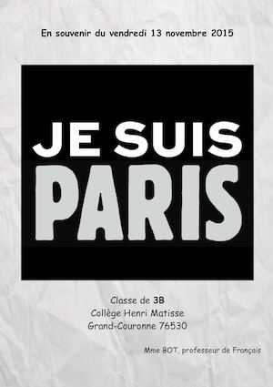 En souvenir du 13 novembre 2015 - Classe de 3B