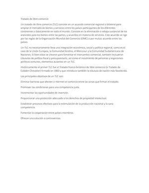 Tratado De Libre Comercio
