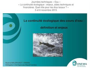 1 ONEMA Continuite Ecologique 061115_Journées-continuités écologiques