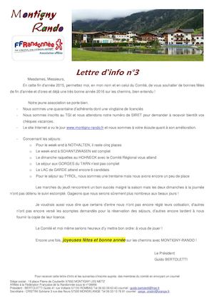 Montigny Rando Lettre Info N°3