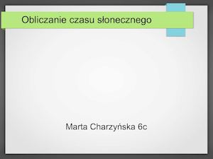 Obliczanie czasu słonecznego