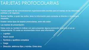 Tarjetas Protocolarias