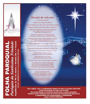 Folha Paroquial da Santíssima Trindade, Flamengo - RJ