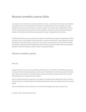 Rosacea Remedios Caseros Utiles