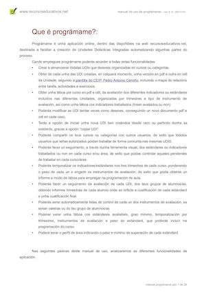 Manual de Prográmame (Xerador De Programacións E Udis En Galego)