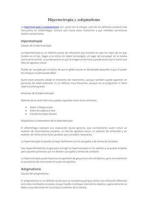 Hipermetropía y Astigmatismo