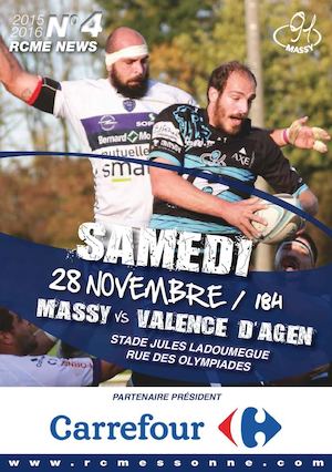 PROGRAMME DE MATCH : RCME / VALENCE D'AGEN - FEDERALE 1 - 2015/2016