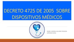 Revista Dispositivos Medicos Decreto 4725 De 2005