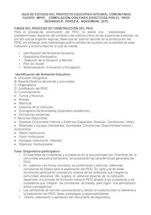 Guia De Estudio Del Proyecto Educativo Integral Comunitario 2014
