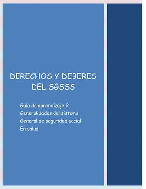 Derechos Y Deberes Del SGSSS