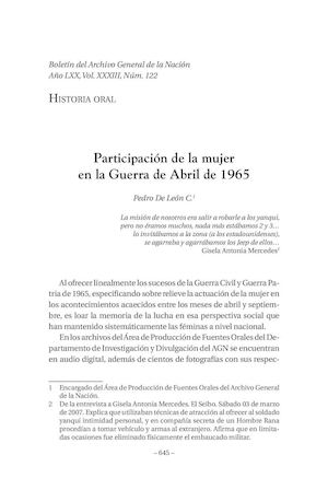 Participación de la mujer en la Guerra de Abril de 1965
