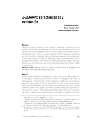 E-Learning: Características y Evaluación