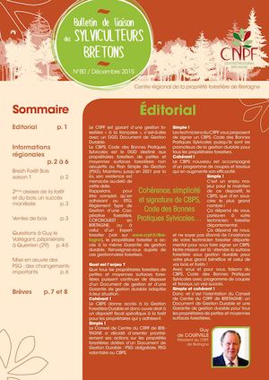 Bulletin Liaison N°80 Du Crpf De Bretagne