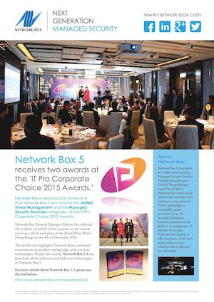 Network Box 5  double win at the ‘IT Pro Corporate Choice 2015 Awards.’