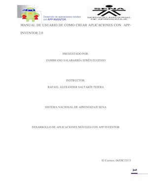 Manual De Usuario Proyecto Pdf Sena