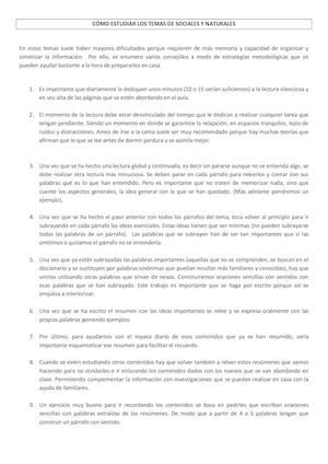 Como Estudiar Naturales Y Sociales