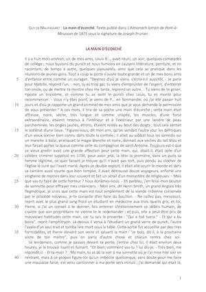 La Main d'écorché Maupassant 1875