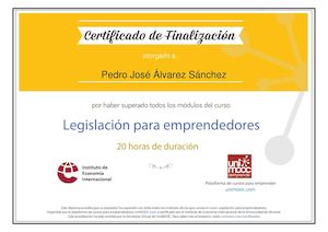 Certificado De Legislacion Para Emprendedores