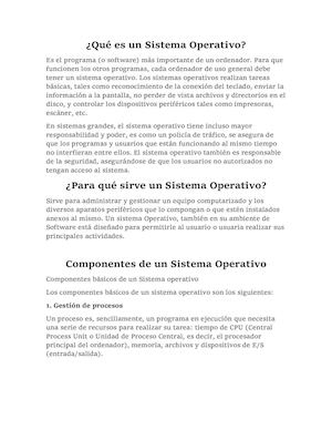 Qué Es Un Sistema Operativo
