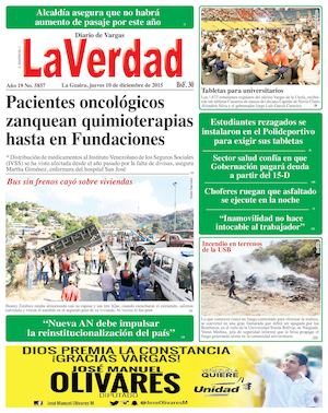 La Guaira, jueves 10 de diciembre de 2015 Año 19 Nº. 5857