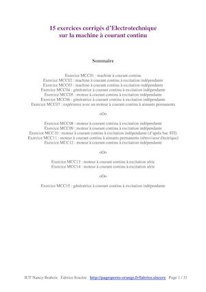 Exercices Machine Courant Continu