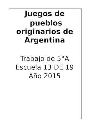 Juegos de pueblos originarios de Argentina