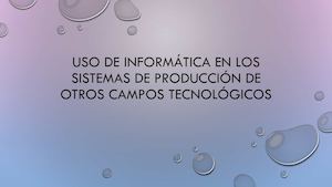 Uso De Informática En Los Sistemas De Producción