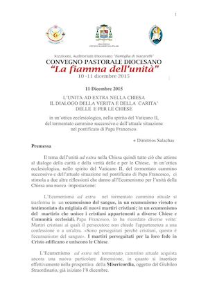 Intervento di Mons. Dimitri Salachas - 11 dicembre