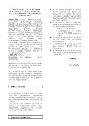 Conseil N°125 du 6 octobre 2015