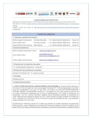 Planificador Del Proyecto El Rostro Del Afrocolombiano Libardino