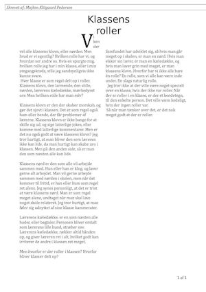 Klassens Roller