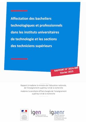 Rapport Igen Igaenr Affectation Des Bacheliers Pro Et Techno En Sts Et Iut