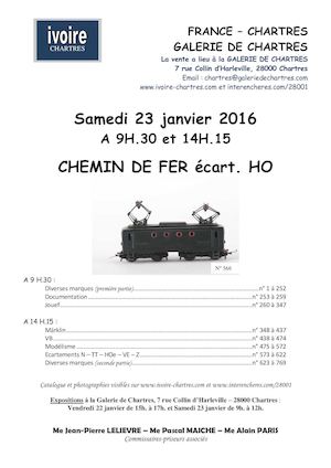 CHEMIN DE FER ECART. HO - Samedi 23 janvier 2016 à 10H ET 14H15: